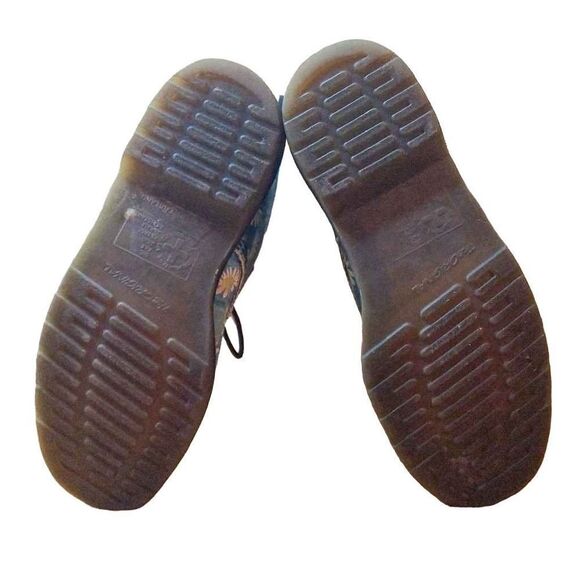 Vintage 90s Dr. Martens Blue Daisy Floral Canvas Vegan Made in England Size 7 - Picture 6 of 10